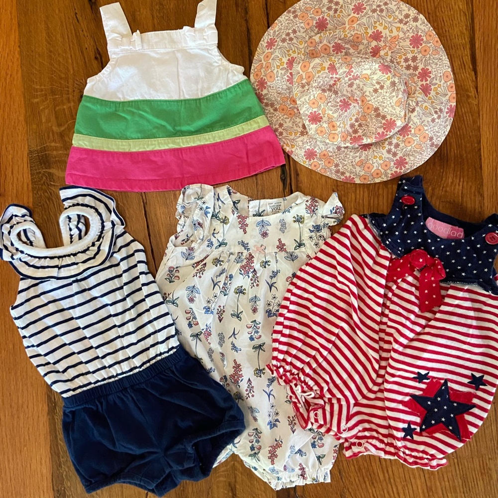 Set of FIVE Precious Baby Girl Spring and Summer Pieces, Size 3 Months